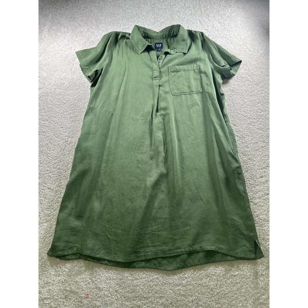 GAP Women's Dress‎ XL Olive Green Lyocell Polo Shirt Style